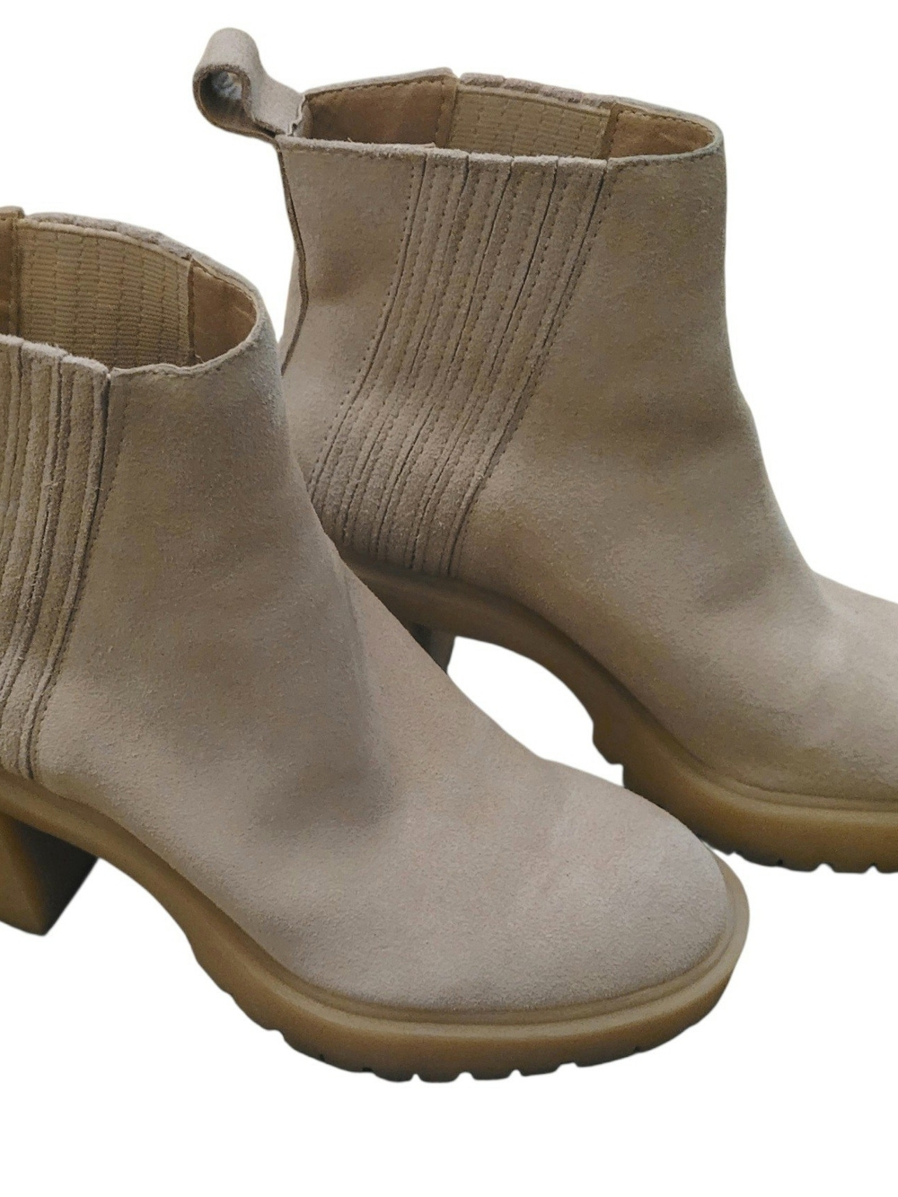Dolce Vita Taupe Suede Chelsea Booties